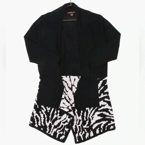 ❤️2/$50❤️Adrienne Vittadini Abstract  Knitted Open Cardigan- US XL - Picture 1 of 6